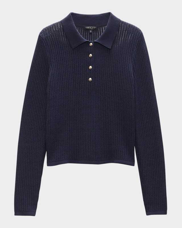Viola Long-Sleeve Polo Top